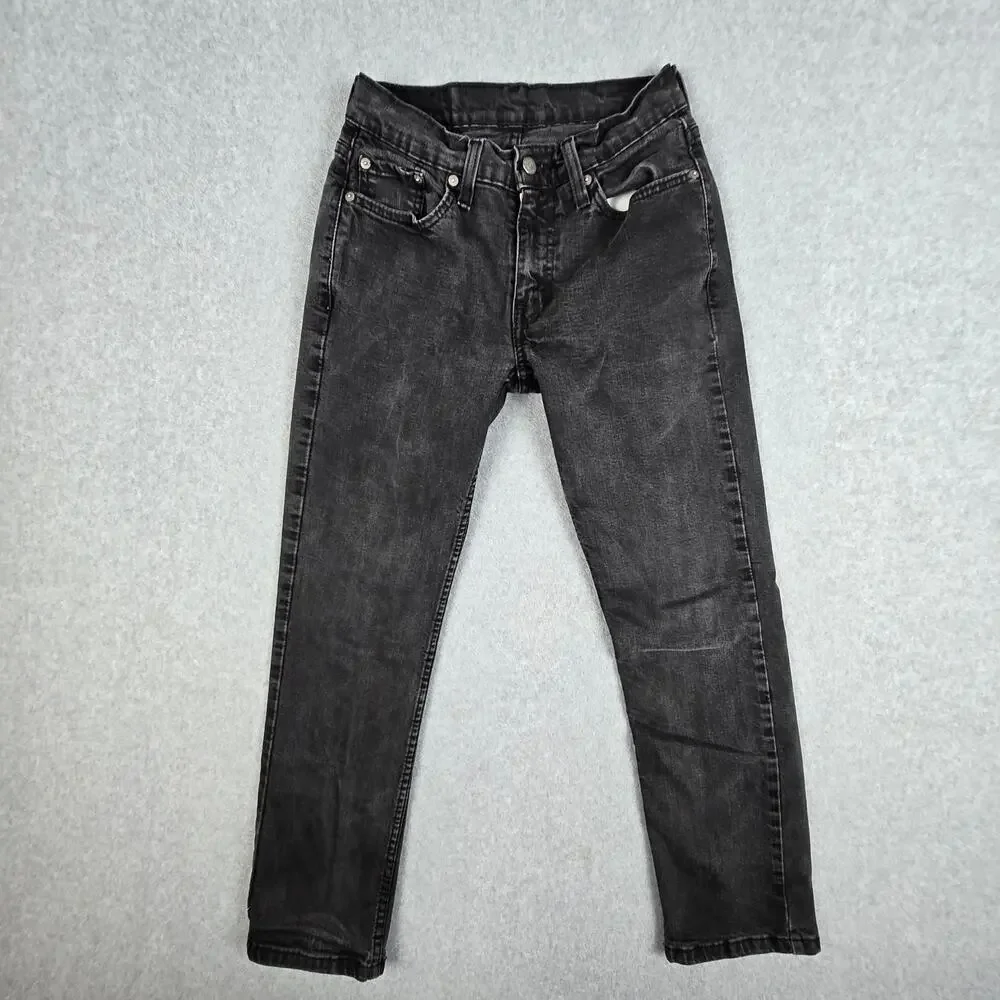 Levi's 514 Mens 27x28 Black Straight Fit Jeans
